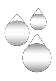 Cumpara ieftin Set 3 oglinzi perete rama fier negru 20 cm, 30 cm, 35 cm