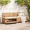 vidaXL Bancă de grădină cu șemineu cu depozitare Maro 228 x 60 x 90 cm