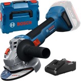 Bosch GWS 18V-8 + GAL 18V-40 - Polizor unghiular fara acumulatori Li-Ion 18 V - Ah 125 mm valiza speciala + Incarcator acumulatori