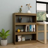 Bibliotecă/Separator cameră, maro miere, 100x30x103 cm lemn pin