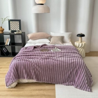 Patura Cocolino Pufoasa si Calduroasa, Model Dungi in relief, 200x230 cm, Mov foto