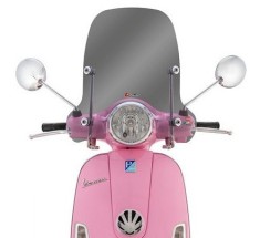Parbriz mediu fumuriu Vespa LX 50-125-150cc - prinderi parbriz cromate