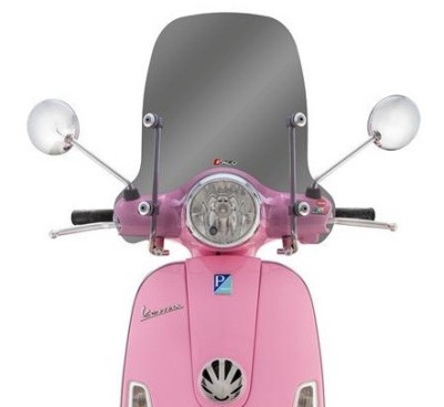 Parbriz mediu fumuriu Vespa LX 50-125-150cc - prinderi parbriz cromate foto