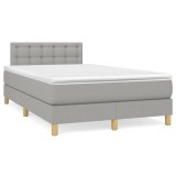 VidaXL Pat box spring cu saltea, gri deschis, 120x190 cm, textil 3269800
