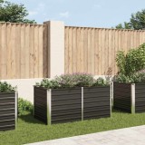 VidaXL Strat &icirc;nălțat de grădină antracit 160x80x77 cm oțel galvanizat