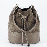 Cumpara ieftin Geanta taupe tip sac din piele naturala 1313 M9