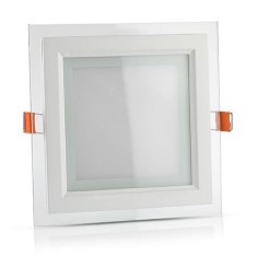 Panou led 12w rama sticla 4000k alb neutru foto