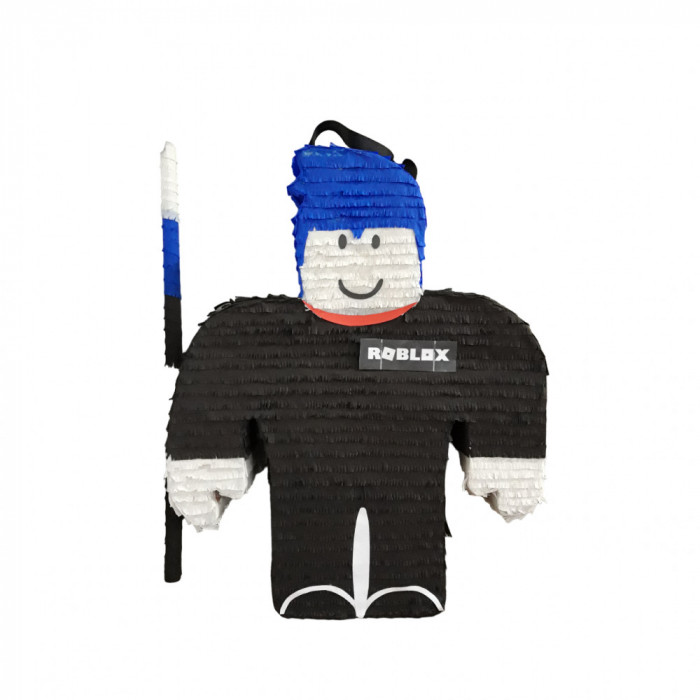 Pinata personalizata model Personaj Roblox, 50 cm, negru