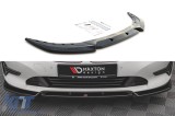 Spoiler Maxton Design versiunea 1 potrivit pentru bara de protectie frontala standard a BMW Seria 3 G20 sedan, G21 break dupa 2018, lac negru Performa