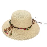 Palarie din rafie cu accesorii multicolore