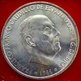 (A24) MONEDA DIN ARGINT SPANIA - 100 PESETAS 1966 (66), FRANCISCO FRANCO, STARE AUNC, Europa