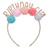 Bentiță Păr Party, Model Pompon, Multicolor, Inscripție &quot;Birthday Girl&quot;, Oem