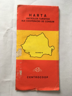 Harta unitatilor turistice ale cooperatiei de consum COOP, anii 80 foto