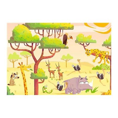 Puzzle Si Joc Animale Din Safari, 2X24 Piese foto