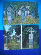 HOPCT LOT 2551 CIMITIRUL VESEL SAPANTA-JUD MARAMURES-2 CARTI POSTALE-CIRCULATE