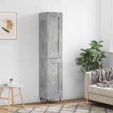 Dulap &icirc;nalt, gri beton, 34,5x34x180 cm, lemn prelucrat