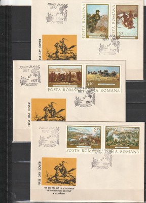 RO - FDC - CENTENARUL INDEPENDENTEI DE STAT ( LP 933 ) 1977 ( 3 DIN 3 ) foto