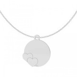 Lantisor 70 Cm, Model Charm Rotund Cu 2 Inimi - Argint 925