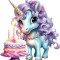 Sticker decorativ, Unicorn, Turcoaz, 66 cm, 1333STK-8