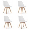 Set 4 scaune bucatarie/living, Artool, Mark, PP, lemn, alb, 49x43x82 cm, Leobert