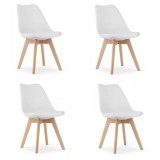 Set 4 scaune stil scandinav, Artool, Mark, PP, lemn, alb, 49x43x82 cm GartenVIP DiyLine