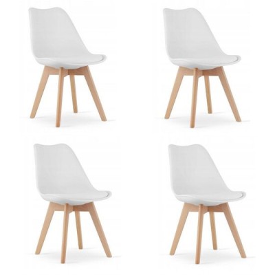 Set 4 scaune bucatarie/living, Artool, Mark, PP, lemn, alb, 49x43x82 cm GartenVIP DiyLine foto