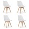 Set 4 scaune bucatarie/living, Artool, Mark, PP, lemn, alb, 49x43x82 cm