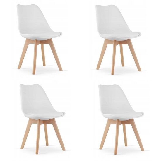 Set 4 scaune bucatarie/living, Artool, Mark, PP, lemn, alb, 49x43x82 cm GartenVIP DiyLine