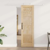 vidaXL Ușă glisantă Natural și Alb 61 x 198,5 cm Lemn masiv de pin 3445467
