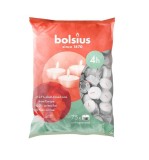 Lumanari pastila Bolsius albe, 4 ore ardere, set 75 bucati
