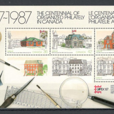 Canada.1987 Expozitia filatelica CAPEX:Cladiri-Bl. SC.94