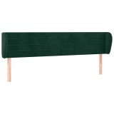 Cumpara ieftin Tablie de pat cu aripioare verde inchis 183x23x78/88 cm catifea