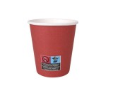 Set 24 pahare din carton natural, 200 ml, rosu