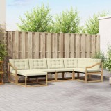 vidaXL Set Canapele Exterior Lemn Acacia Textilene Alb Crem Confort Durabil Gradina