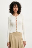 Answear Lab cardigan din bumbac femei, culoarea bej, light