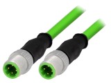 Cablu HARTING 4 pini M12 tată pentru senzori automatizări, 0,5 m, izolație PVC