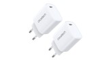 Choetech Set &icirc;ncărcător Q5004 20W PD iPhone 12/13 alb (2 buc)