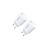 Choetech Set &icirc;ncărcător Q5004 20W PD iPhone 12/13 alb (2 buc)