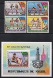 Niger 1979 - Jocurile Olimpice - Moscova - Anul preolimpic, Serie + Colita, MNH