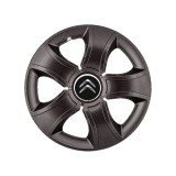 Set 4 Capace Roti 15 inchi (R15) Bis Negru, Compatibile Cu Citroen, Autohelix MSA