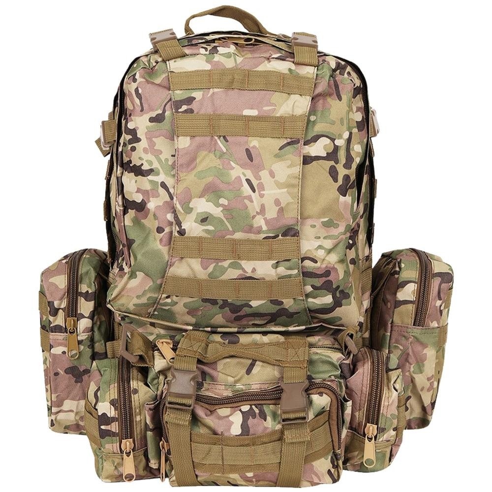 Rucsac Militar pentru Drumetii pe Munte, Volum 50 L, 2+3 Compartimente,  Impermeabil, Culoare Verde Camuflaj | Okazii.ro