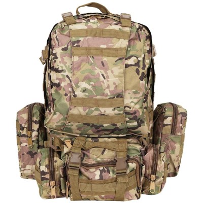 Rucsac Militar pentru Drumetii pe Munte, Volum 50 L, 2+3 Compartimente, Impermeabil, Culoare Verde Camuflaj foto