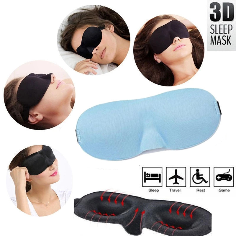 Masca ochi 3D pentru dormit, somn, calatorie Albastra AG198G, L | Okazii.ro