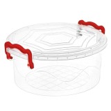 Caserola alimente, Inaplast, plastic, rotunda, transparenta, 2 L, cu manere