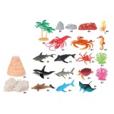Set 40 Figurine Animale Marine, Plastic Multicolor, 3+ Ani, Rechini, Crabi, Pesti, Jucarii Educative Baieti Fete
