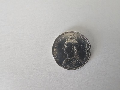 Anglia 1 Florin 1887 Argint are 12 gr,rara foto
