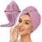 Prosop de par, pentru baie, plaja sau piscina, roz, 100% microfibra, absorbant, 65x25 cm, JollyMag, REC52WZ3
