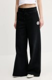 Converse pantaloni de trening femei, culoarea negru, cu imprimeu, 10027980-A02
