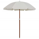 Umbrelă de soare cu st&acirc;lp din oțel, nisipiu, 180 cm