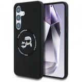 Husa MagSafe pentru Samsung Galaxy S25+ S936, Karl Lagerfeld, Silicone Double Heads, Neagra
